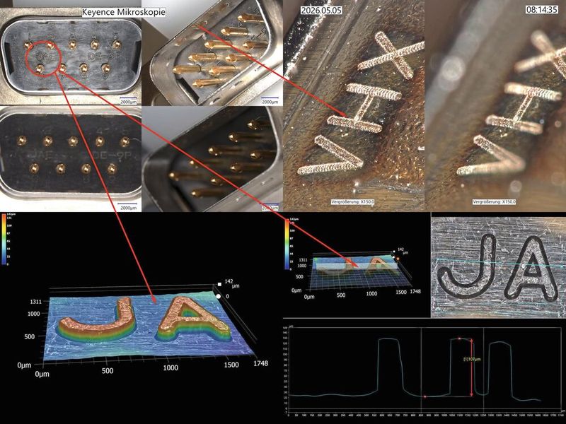 Ein typisches Einsatzgebiet der Digtalmikroskope ist die Qualitätskontrolle, etwa in der Elektrotechnik. Indem das Gerät die Fokusebene verschiebt, kann es 3D-Aufnahmen generieren und die Topographie des Objektes auf bis zu 1 µm genau abbilden. (Bild: VCG – aufgenommen mit Keyence VHX-X1 Digitalmikroskop)