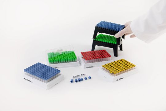 Novitain launches a complete labware solution in SBS-format, including the Novitain 0.75 ml Screwtop Tubes with 2D Data-Matrix code on the bottom. Novitain launches a complete labware solution in SBS-format, including the Novitain 0.75 ml Screwtop Tubes with 2D Data-Matrix code on the bottom.