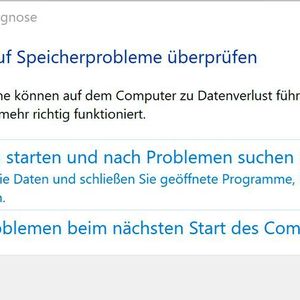 Erstellen eines Speichertests mit der Windows-Speicherdiagnose. (Joos (Screenshot))