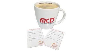Die Qualität von Kaffee: MCD Elektronik druckte jedem Messebesucher ein individuelles Kärtchen mit den Angaben des jeweiligen Kaffees, der gerade verkostet wurde. (Bild: MCD)