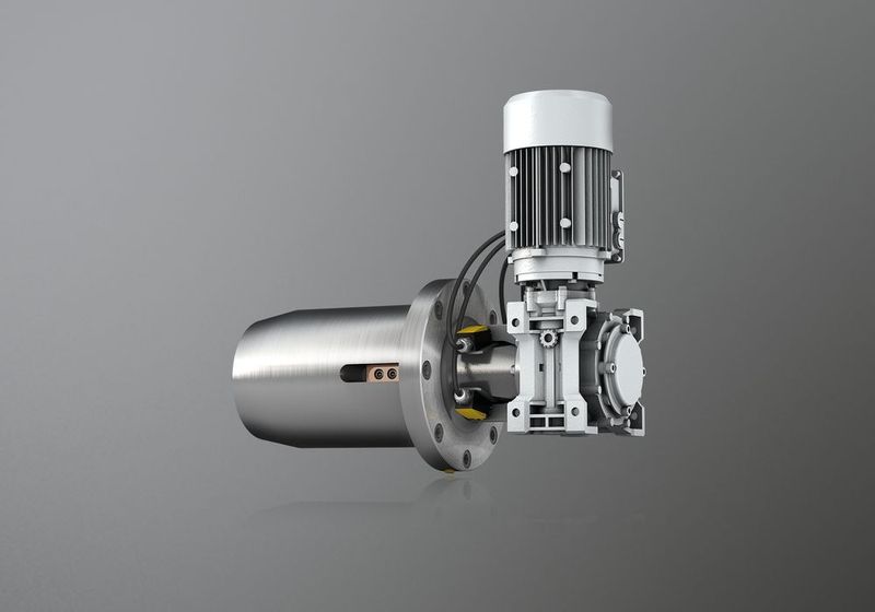 Der Rotorlock sperrt den Rotor auf der Wellenseite. Dazu werden die Bolzen entweder hydraulisch, manuell oder elektrisch bedient. Das Bild zeigt eine elektromechanische Ausführung. (KTR)