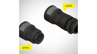 Zwei neue Produktgruppen – die Innengewindeverschraubung Afpa und die Zugentlastungs-Verschraubung Azpa – ergänzen das Verbindungssortiment der Serie Fiplock ONE von Fränkische Industrial Pipes. (Fänkische)