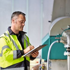 Zur Erstellung der Gefährdungsbeurteilung nimmt der Arbeitssicherheitsspezialist eventuelle Mängel auf. (Bild:  Phoenix Contact)