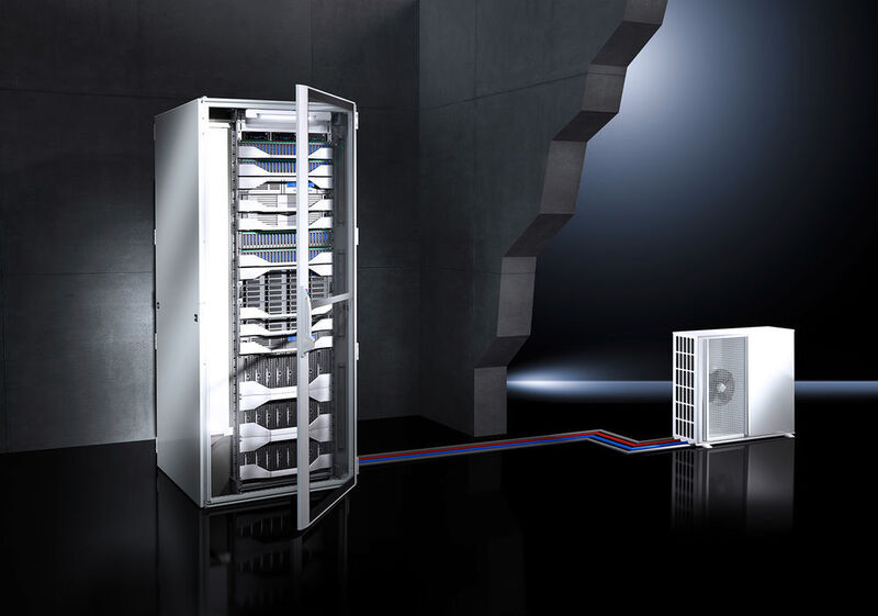 Die Kühllösung LCU DX bietet als Split-Kühlgerät eine kältemittelbasierende Schrankkühlung und ist in den Leistungsklassen bis 3 und bis 6,5 kW lieferbar. (Bild: Rittal)