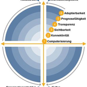 Für jedes der vier Gestaltungsfelder wird der jeweilige Reifegrad bestimmt.