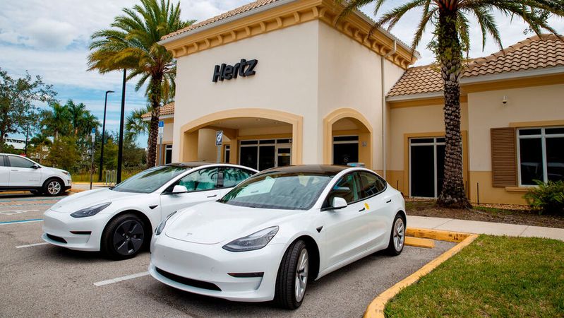 Der Deal mit Hertz soll Tesla 4,2 Milliarden Dollar Umsatz einbringen.(Bild:  Hertz)