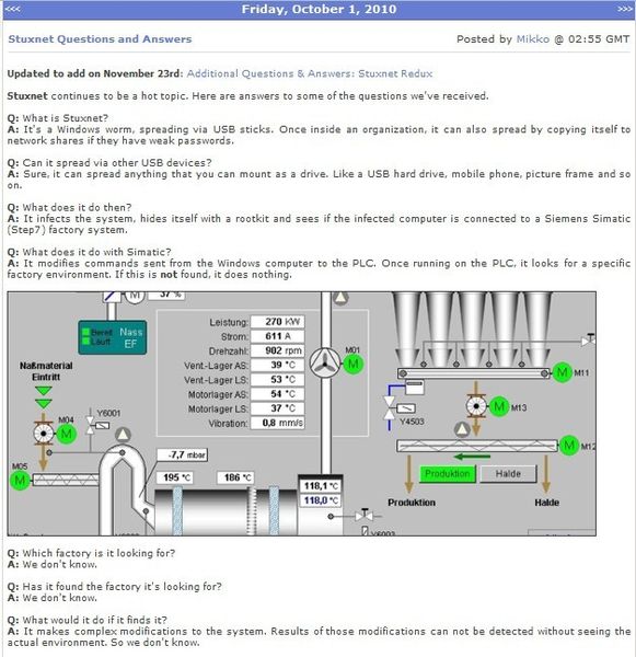 2010: Cyberwar und Cyberspionage zeigen ihr komplexes und gefährliches Gesicht. Stuxnet ist eine gezielte Aktion, um den Betrieb iranischer Atomanlagen zu stören – und einer der ersten Angriffe dieser Art. Stuxnet und seine Nachfolger Flame und Gauss loten die Gefahren des Cyberwar neu aus. (Bild: F-Secure)