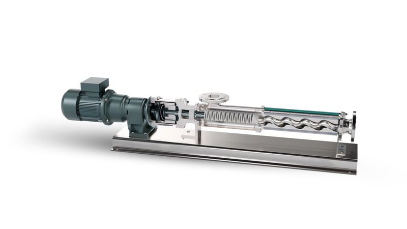 Magnetkupplung + Exzenterschneckenpumpe = Nemo MY. Die speziell für die Handhabung von Schlämmen mit hoher Viskosität entwickelte Magnetkupplungspumpe macht es möglich. (Bild: Netzsch)