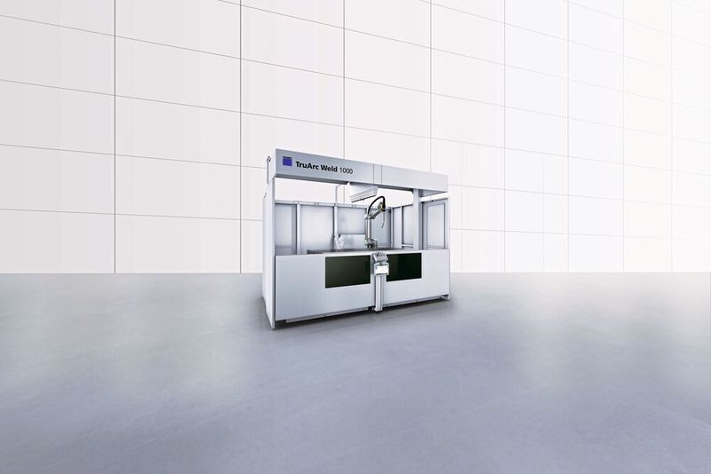 Die TruArc Weld 1000 ist ein automatisiertes System für das Licht­bogenschweißen. Den Schweißprozess übernimmt ein kollaborativer Roboter, ein sogenannter Cobot. (Bild: Trumpf)