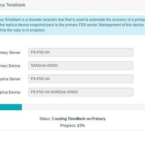 FreeStor beim Wiederherstellen einer Replikation.
