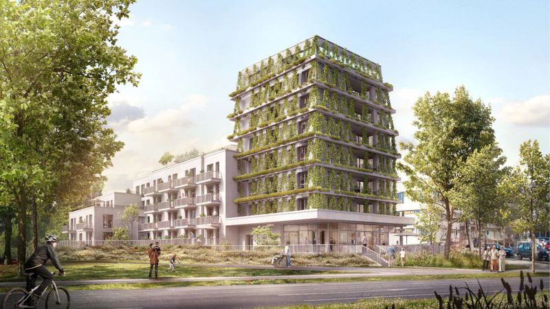 Begrünte Fassaden für Seniorenwohnanlage in Dachau.(Bild:  HP&P Gruppe)