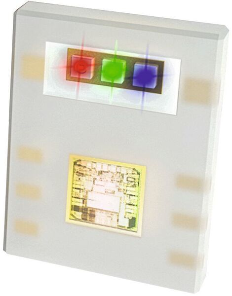 Bild 1: Beim ISELED-Konzept werden RGB-LEDs zusammen mit einem Controller-Chip in einem Gehäuse integriert. (ISELED)