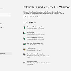 Aufrufen der Windows-Sicherheit in den Einstellungen von Windows 10 und Windows 11 für die Verbesserung des Malware-Schutzes.(Bild:  Joos)