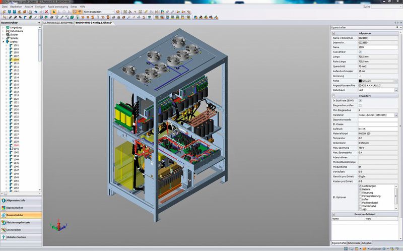 Bild 2: Bei AEG Power Solutions werden die 3D-Konstruktionspläne aus Solid Edge direkt für die Kabelbaumplanung genutzt. (Bild: AEG Power Solutions)