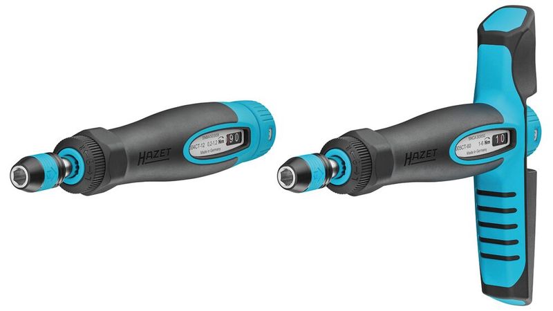 Mit dem iF Design Award 2025 ausgezeichnet: Die neuen Bit-Drehmomentschraubendreher 6004CT und 6005CT mit Freilaufmechanismus und einhändigem Bitwechsel. (Bild: Hazet)