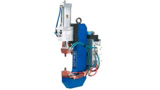 Als Basis der Punkt-Schweißmaschine von Helu dient das Standard-C-Bügel-System der Umformtechnik vom Mutterunternehmen Tünkers. (Helu)