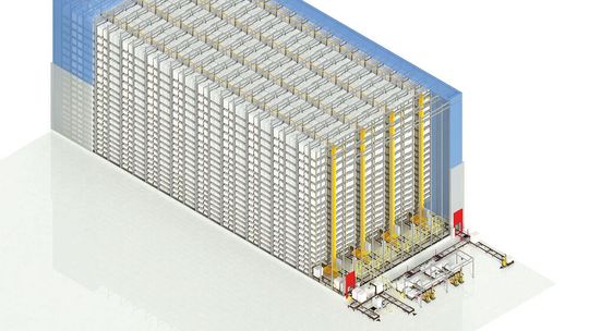 Jungheinrich stärkt die Produktionsversorgung bei FFG mit einem viergassigen Hochregallager mit 19.152 Palettenstellplätzen.(Bild:  Jungheinrich)