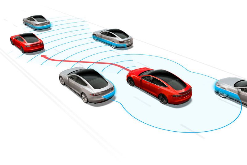 Viel geschriebenen wurde bereits über Teslas Autopilot-System. Dabei handelt es sich um mehrere Fahrerassistenzsysteme, vollautonomes Fahren ist damit aber nicht möglich. (Tesla)
