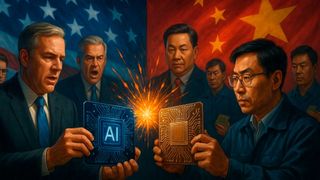 Der Handelsstreit zwischen den USA und China geht weiter. Diesmal stehen KI-Chips im Fokus. (Bild: Dall-E / KI-generiert)