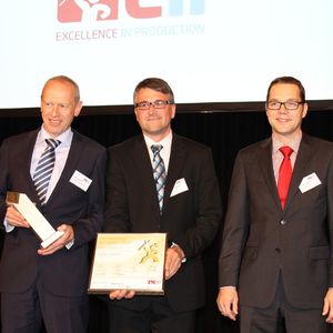 Gerresheimer Regensburg's Peter Dechant, Michael Wiglenda and Holger Heining (from left to right) took the award for "Toolmaker of the Year 2014".