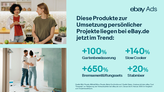 Diese persönlichen Projekte bestimmen derzeit das Kaufverhalten.(Bild:  eBay Ads)