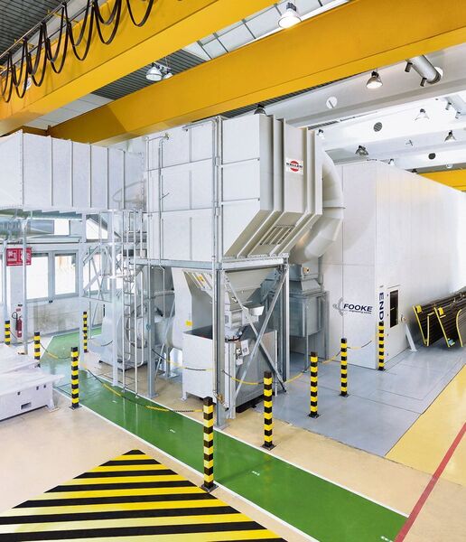 Am Münchner Standort des Unternehmens GKN Aerospace ist diese 5-Achs-Portalfräsmaschine Fooke mit einer maßgeschneiderten Entstaubungsanlage von Keller Lufttechnik erfolgreich im Einsatz. (Th. Fischer)