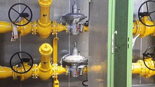 Wasserstoffeinspeiseanlage in einem Aluminiumschrank (Bild: Spie)