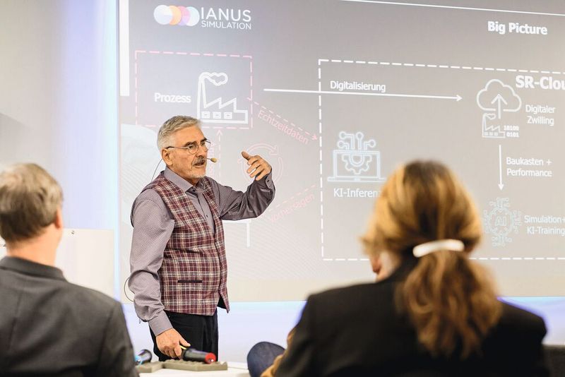 Der Abschlussvortrag von Manfred Thamm, Freiberuflicher Berater, Ianus Simulation schlägt den Bogen zum Vortrag von Jan Girlich am ersten Tag:  KI hat das Potenzial  Gesellschaft und Industrie zu verändern.  (Bild: Stefan Bausewein)