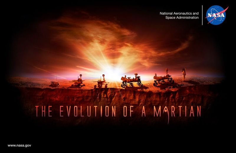 Evolution eines Marsianers – aus Sicht der NASA. Ob tatsächlich einmal Menschen zum Mars reisen, steht derzeit im wahrsten Sinne in den Sternen. (Bild: NASA)