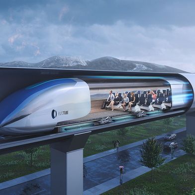 Im Vakuumtunnel ist ein energiesparendes Gleiten mit Geschwindigkeiten bis zu 1000 Kilometern pro Stunde möglich. (Bild: Eurotube)