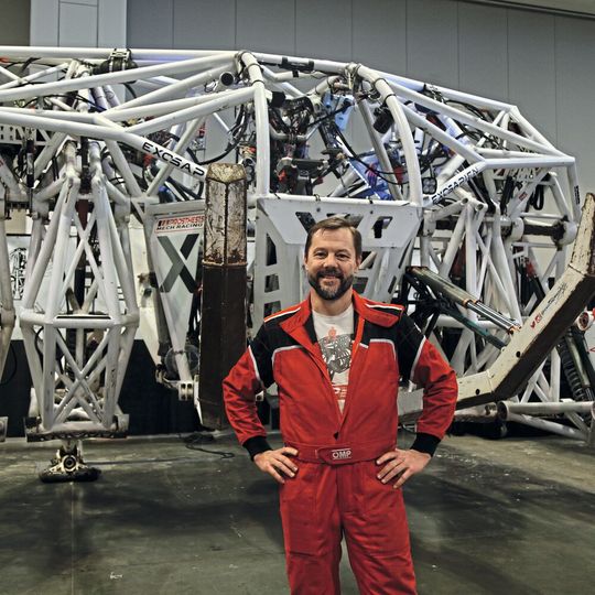 Sicher eines der Highlights an der 3DExperience World: Jonathan Tippett (Gründer und CEO der Exosapien Company), der auch mit der ETH Zürich zusammenarbeitete im Rahmen seiner Entwicklungsarbeit. (Bild:  Matthias Böhm)