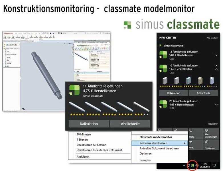 Durch das neue Tray-Icon ist der classmate Model Monitor noch einfacher in Windows zu bedienen. (Simus Systems)