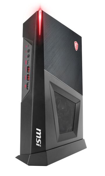 Der Trident 3 ist mit einem 4,72-Liter-Gehäuse der kleinste Gaming-PC von MSI. Mit einer Geforce-RTX-2060-Karte ist er trotzdem VR-tauglich. (MSI)