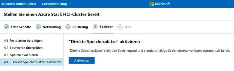 Aktivieren von Storage Spaces Direct in Azure Stack HCI. (Joos/Microsoft (Screenshot))
