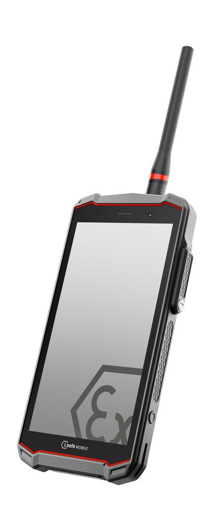 Das 5G-Smartphone IS541.1 für die Zone 1/21 unterstützt das 450-MHz-Band, um auch in kritischen Infrastrukturen zuverlässig zu kommunizieren.(Bild:  i.safe Mobile)