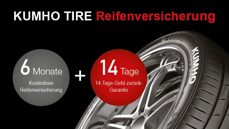 Kumho-Tire bietet für ausgewählte Modelle eine kostenlose Reifenversicherung sowie eine zweiwöchige Rückgabefrist an.(Bild:  Kumho-Tire)