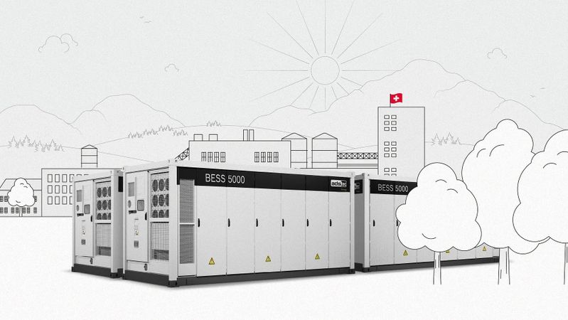 Die Inbetriebnahme des Batteriespeichers mit 10 MW Leistung und 20 MWh Speicherkapazität ist für Ende 2026 geplant.(Bild:  Ads-Tec Energy)