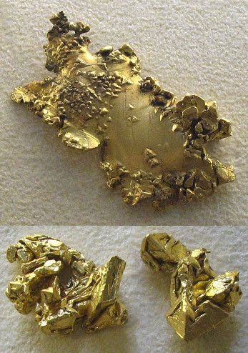 Gold: Risikoklasse: mittel. Einsatzfelder: Schmuckindustrie, Zahntechnik und Elektroindustrie. Preisentwicklung: kontinuierliche Steigerung. Substitutionsmöglichkeiten: mittel. Gold ist wieder verwertbar und kann in bestimmten Verwendungen durch Palladium, Platin oder Silber ersetzt werden. Zukunftsrelevanz: mittel. Für Zukunftstechnologien nicht von hoher Bedeutung. Politische Risiken: mittel. China und Russland gehören zu den größten Produzenten. (Bild: Aramgutang, gemeinfrei, wikicommons)