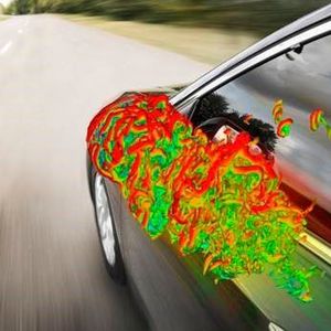 Schwankende Oberflächendrücke auf dem Seitenfenster eines Fahrzeugs, berechnet mit dem Open-Foam-Open-Source CFD-Code. Komplexe, schwankende Oberflächendruckdaten können von fast jedem kommerziellen CFD-Code in VA One importiert werden.