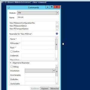 Mit dem CMDlet show-command erhalten Administratroren eine umfassende Hilfe zu einzelnen CMDlets. Verfügt der Server über eine Internetverbindung, lassen sich die Hilfedateien in der PowerShell mit update-help aktualisieren.  Dazu muss lediglich die grafische Oberfläche PowerShell Integrated Script Environment (ISE) installiert sein. In Windows 8 ist das automatisch der Fall, in Windows Server 2012 können Administratoren die Installation im Server-Manager durchführen.