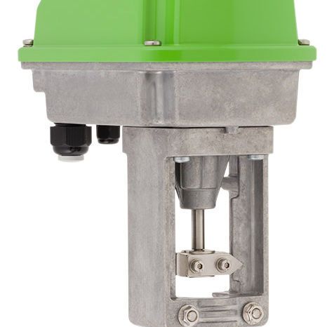 Der Hubantrieb ist mit seinem stabilen Aluminiumgehäuse und der Metallkupplung für harte Betriebsbedingungen ausgelegt.(Bild:  Schubert&Salzer / Christian Bucher)