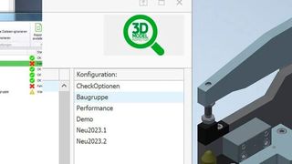 Der 3D Model Inspector prüft automatisiert Bauteile, Baugruppen und Zeichnungen anhand von Konstruktionsstandards. (Bild: Contelos)
