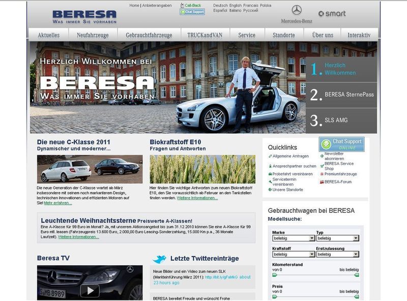 Two S hat zusammen mit dem Autohaus  Beresa eine Internetseite mit vielen Zusatzangeboten, u. a. einem Live-Chat, entwickelt. (Archiv: Vogel Business Media)