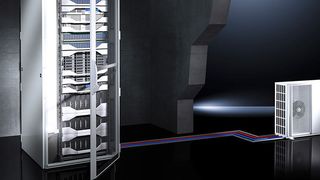 DX-basierte Kühlung eignet sich für eine kleine bis mittlere Gesamtleistungen bis etwa 40 Kilowatt Verlustleistung bei homogener Leistungsverteilung. Ab etwa 40 bis 50 Kilowatt Gesamtleistung lohnt sich die Installation einer Wasserkühlung. (Rittal)