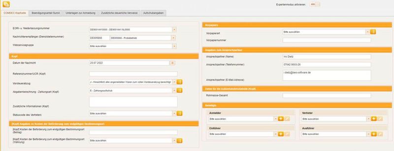 Beim Softwaremodul „BEO-ATLAS-IMPOST“ werden die notwendigen Information elektronisch via Webservice übermittelt.