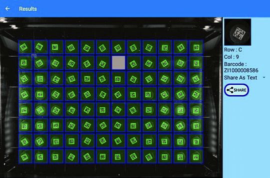 Abb.3: Eine trainierte KI erkennt das Vorhandensein eines Barcodes in Scanner-Bildern.(Bild:  Ziath)