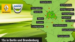 An seinen Standorten in Berlin und Brandenburg kommt König mit Renault auf einen lokalen Marktanteil von 9,2 Prozent – zum Vergrößern bitte klicken. (König)