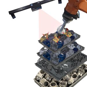 Mit Zwei-Kamera-Stereometrie erfasst Intelli-Pick-3D das gesamte Volumen jedes Behälters.