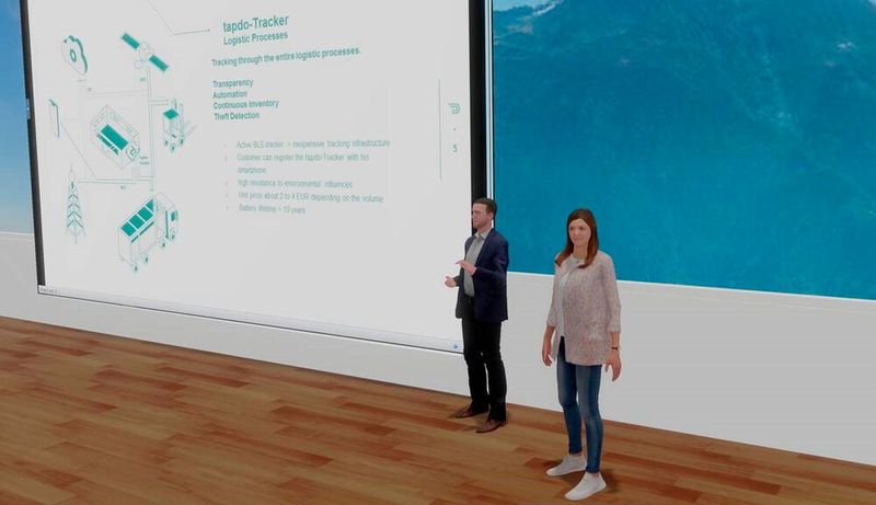 Präsentieren mit dem eigenen Avatar im Virtual Reality Room. (Bild: Palmer Hargreaves GmbH)