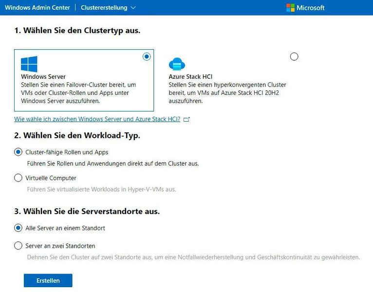 Auch im Bereich der Clustererstellung und -Verwaltung gibt es Neuerungen in Windows Server 2022. (Joos)